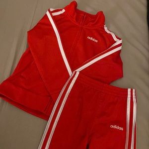 Great Condition 3T red Adidas-tracksuit